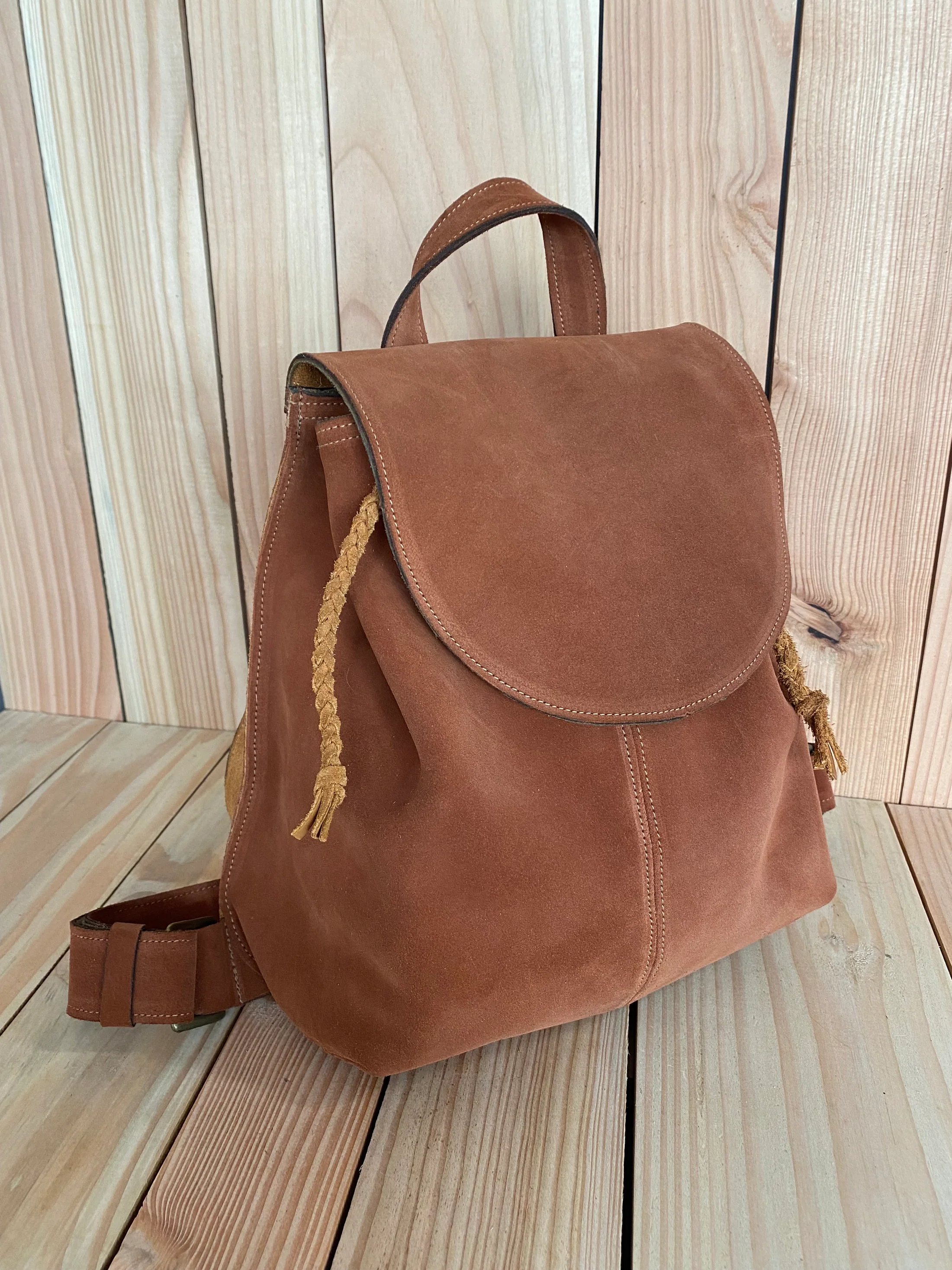 hand made leather nubuck bag